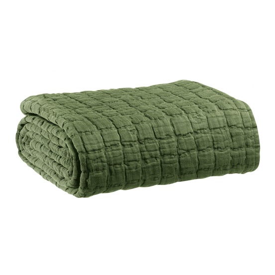 Couvre lit stonewashed swami olive 180 x 260 cm