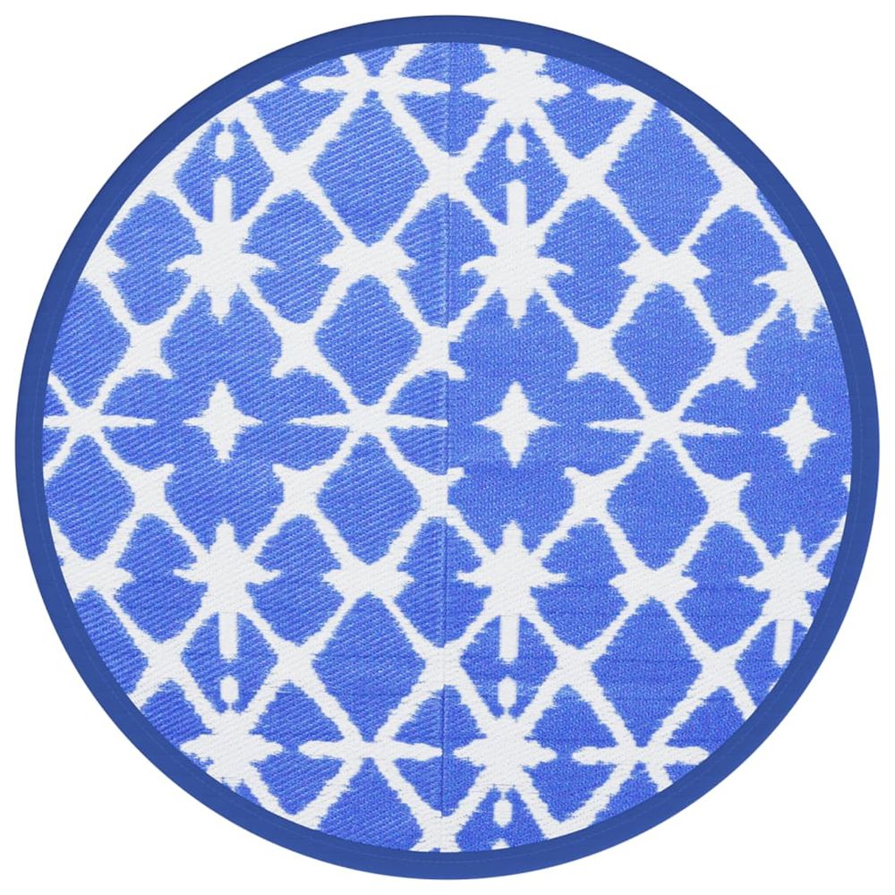 Tapis d'extérieur arakil bleu et blanc ø160 cm pp