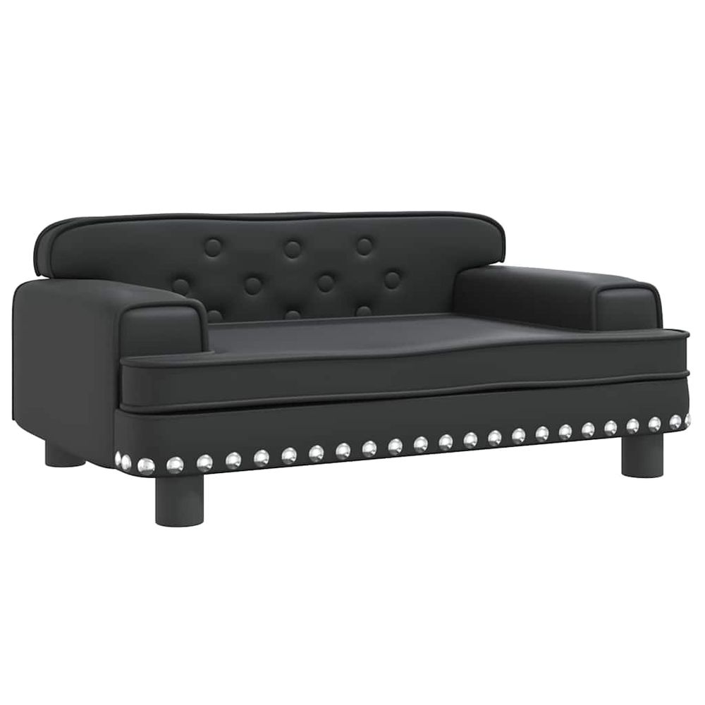 Lit pour chien noir 70x45x30 cm similicuir