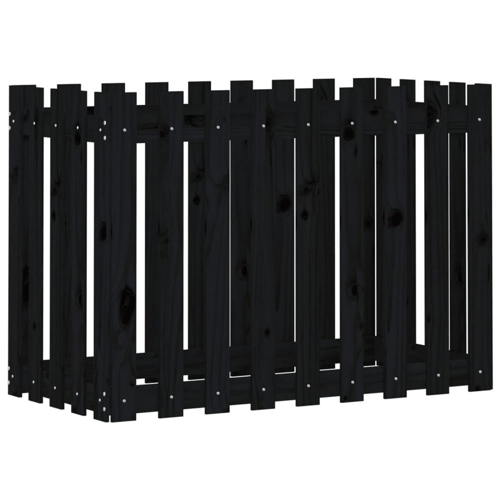 Lit surélevé de jardin design de clôture 100x50x70cm pin massif