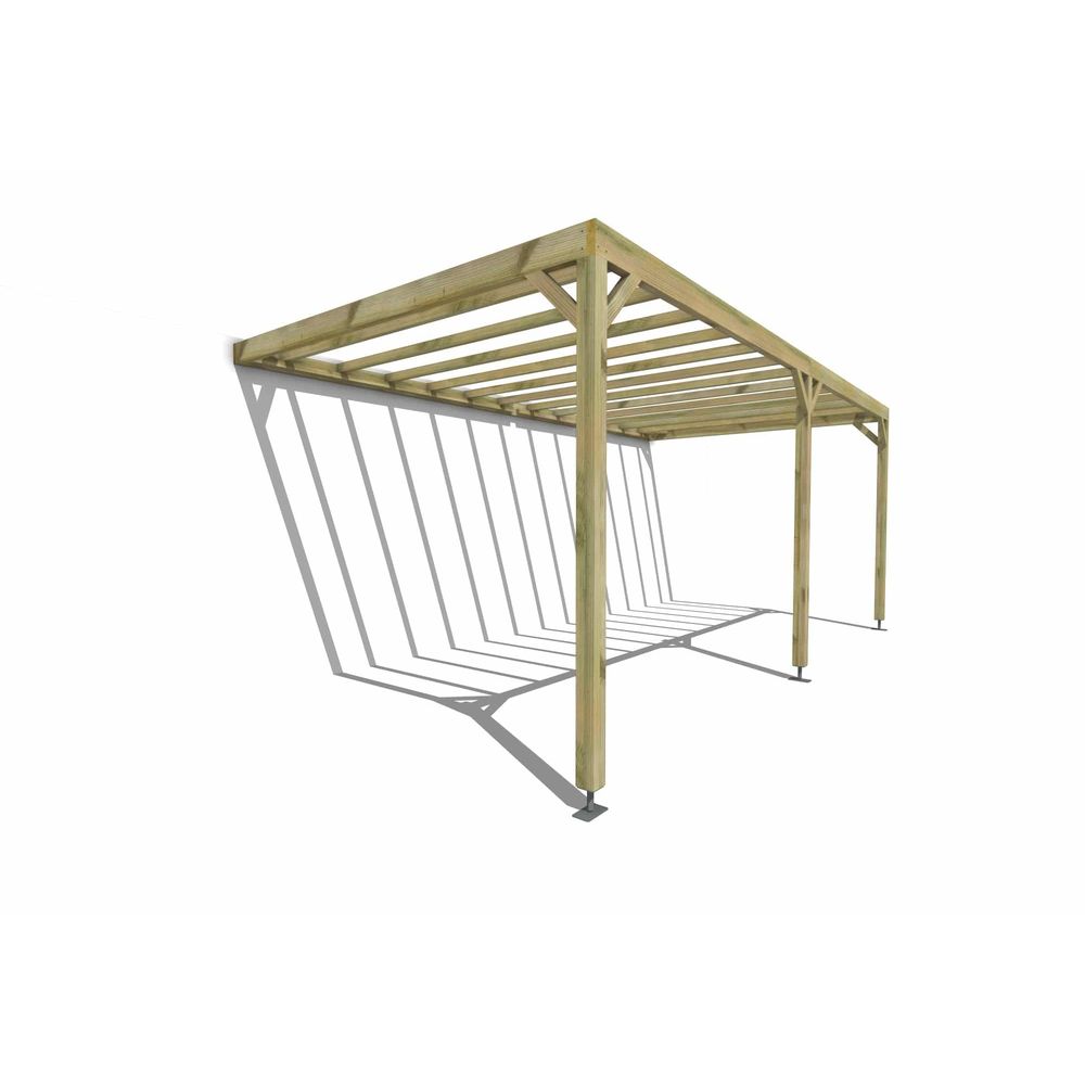 Pergola bois • 6m x 3m • adossée • sens profondeur • livraison comprise