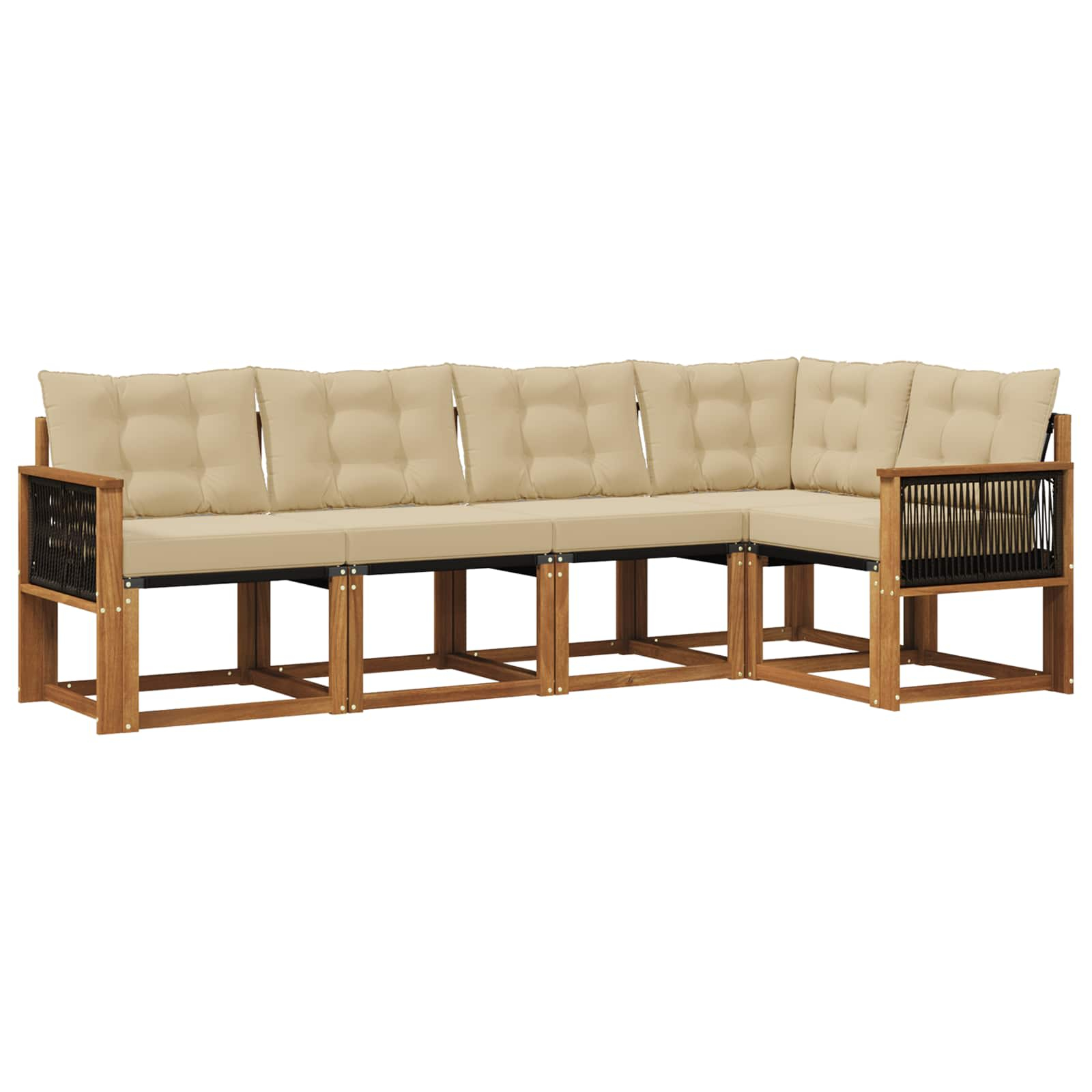 Ensemble de canapés d'extérieur 5 pcs naturel et beige