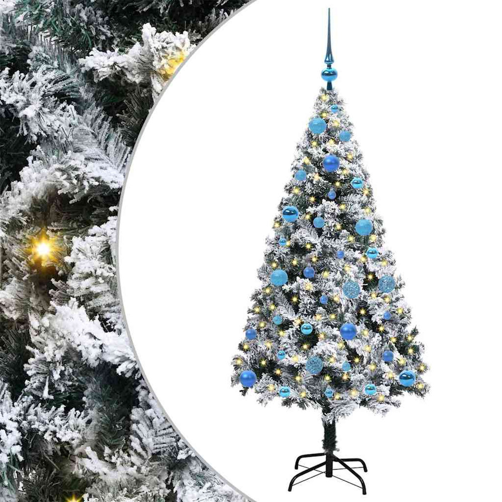 Sapin de noël artificiel blanc 150 cm pvc, acier et plastique
