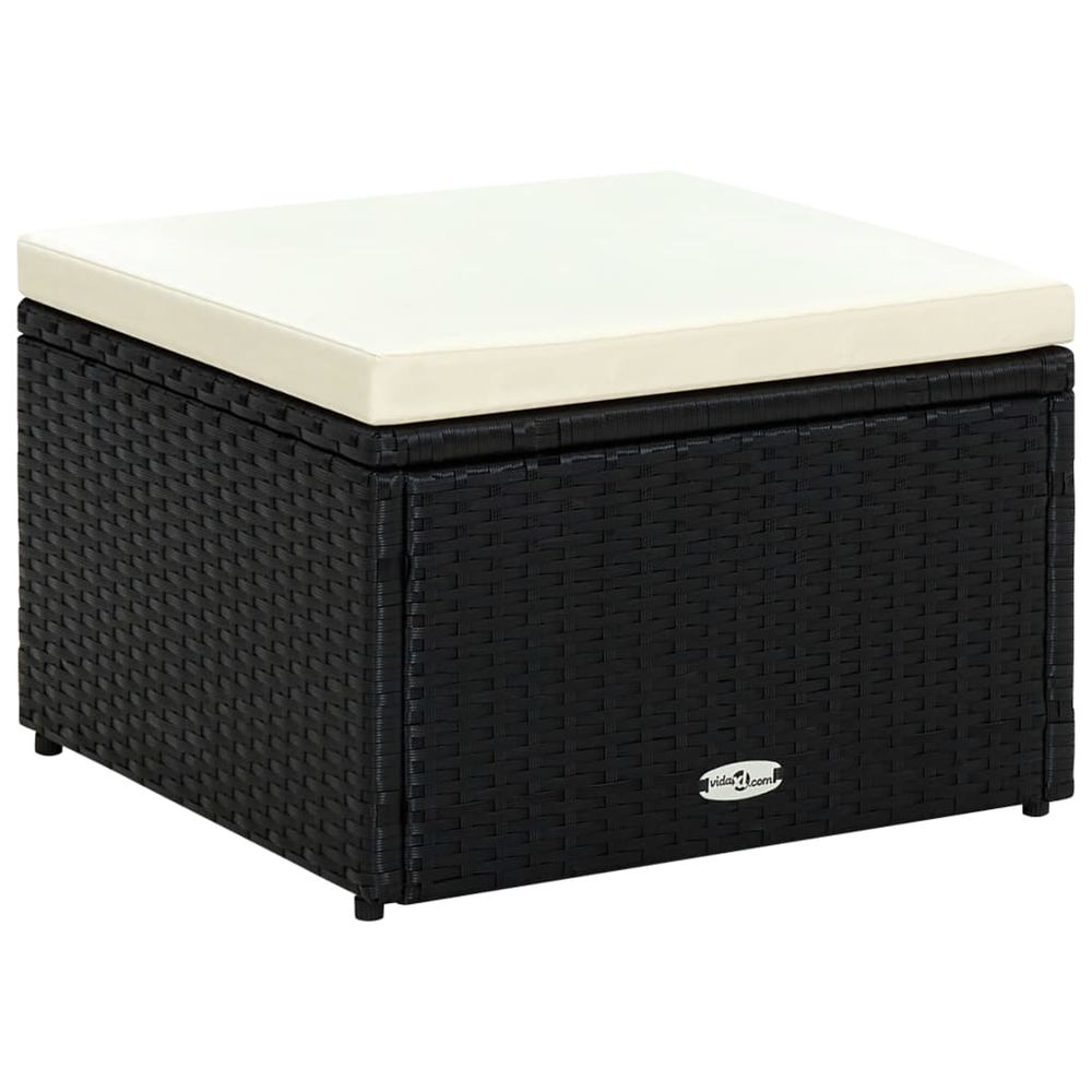 Tabouret RÃ©sine tressÃ©e 53x53x30cm Noir
