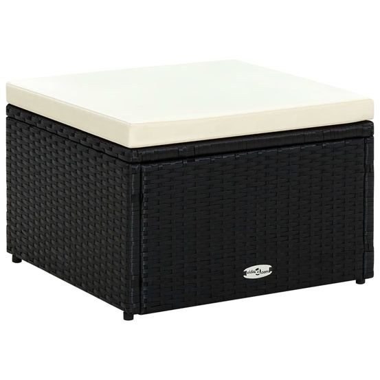 Tabouret Résine tressée 53x53x30cm Noir