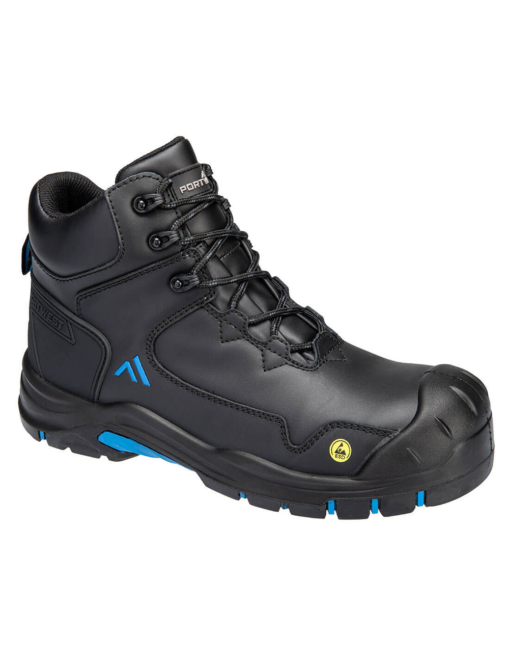 Chaussure basse apex s3s esd hro sr sc fo - 40 - noir/bleu - portwest