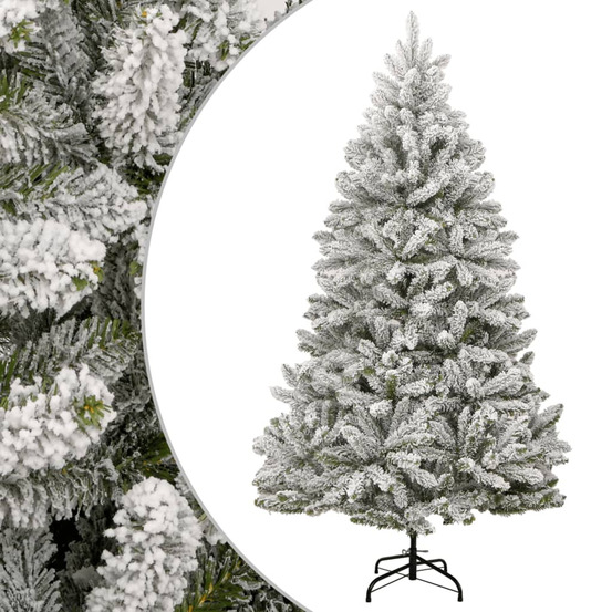 Sapin de noël artificiel à charnières avec neige floquée 210 cm