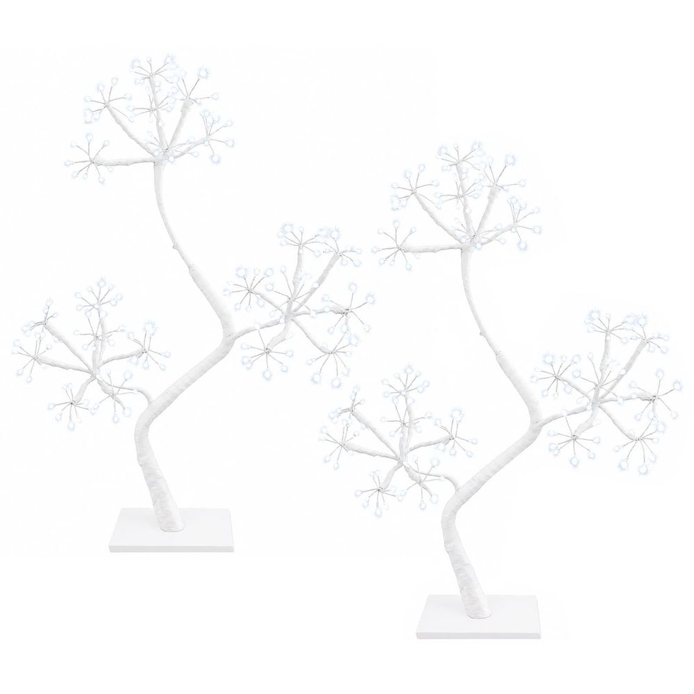 Sapin de noël à led en forme de s 2 pc blanc 18 x 18 x 45 cm