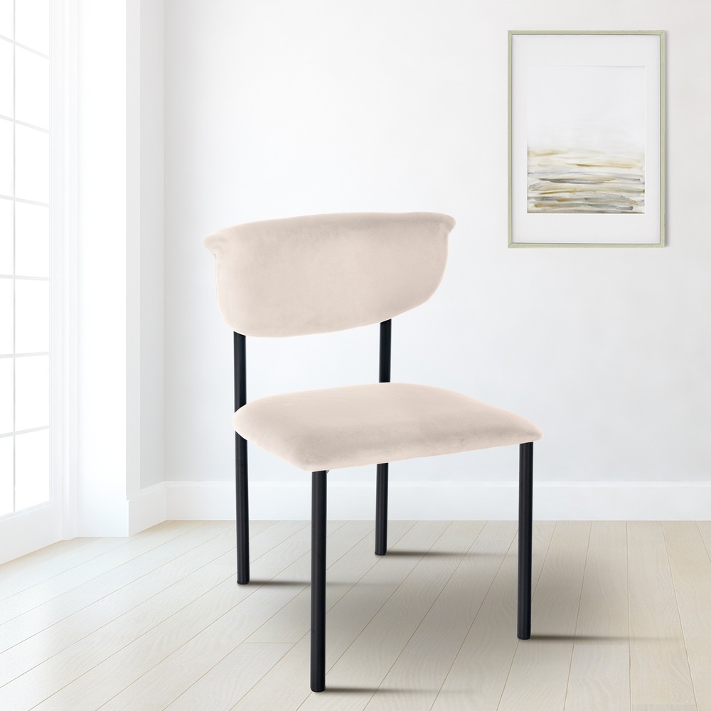 Chaise visiteur en velours gambell