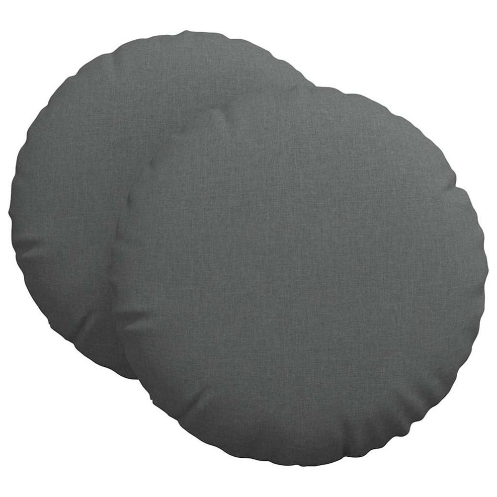 Coussins de siège 2 pc tissu gris foncé ø60 x 21 cm