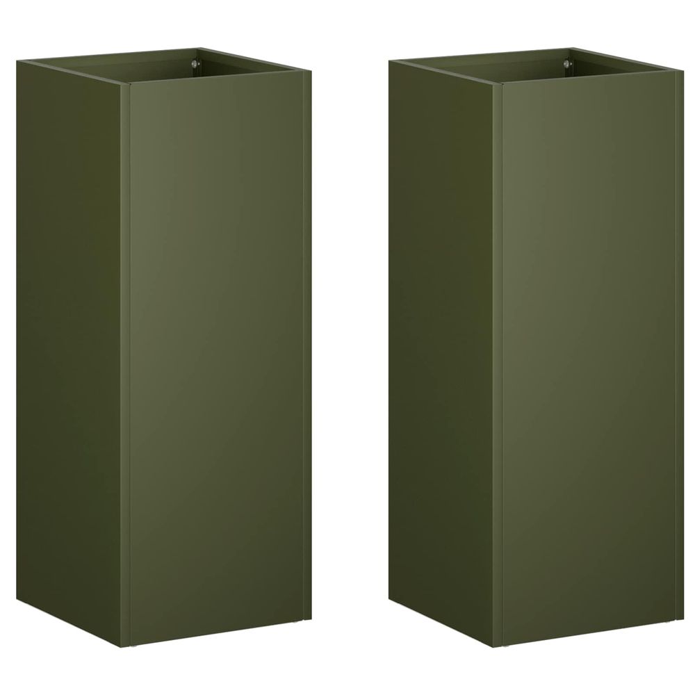 Cache-pot de jardin 2 pc vert olive 20 x 20 x 40 cm