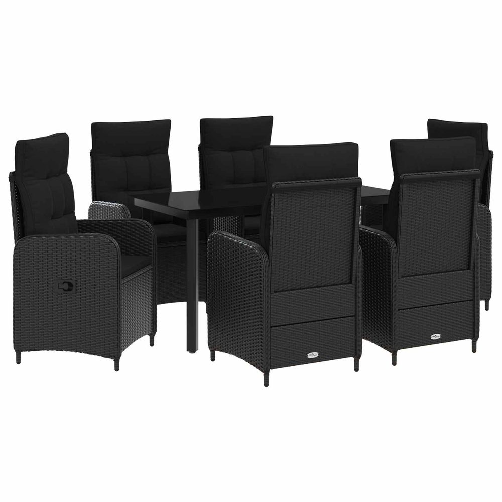 Ensemble de salle à manger pour jardin 7 pc noir