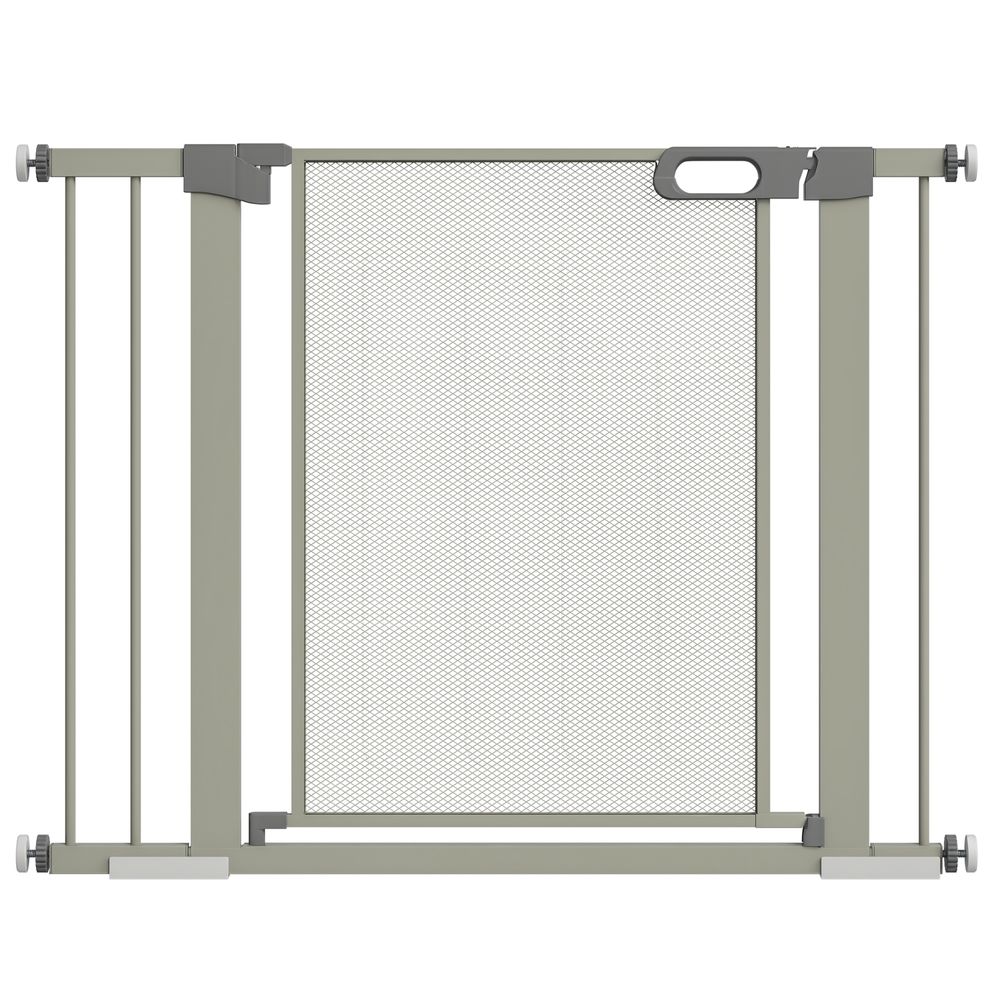 Grille de protection chien acier maison fixation pression 75-103cm gris - comfortxl pet living