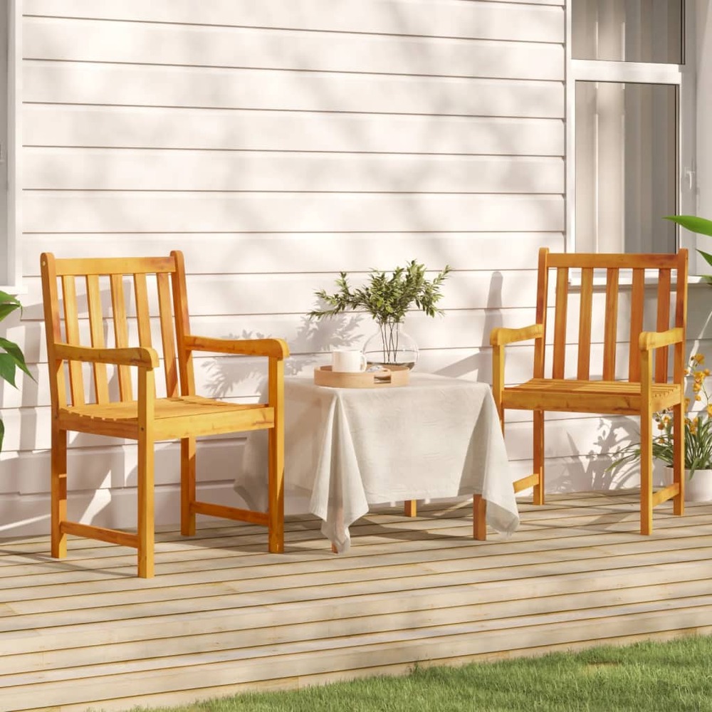 Chaises de jardin lot de 2 bois d'acacia solide