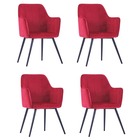 Chaises de salle à manger 4 pcs rouge foncé velours