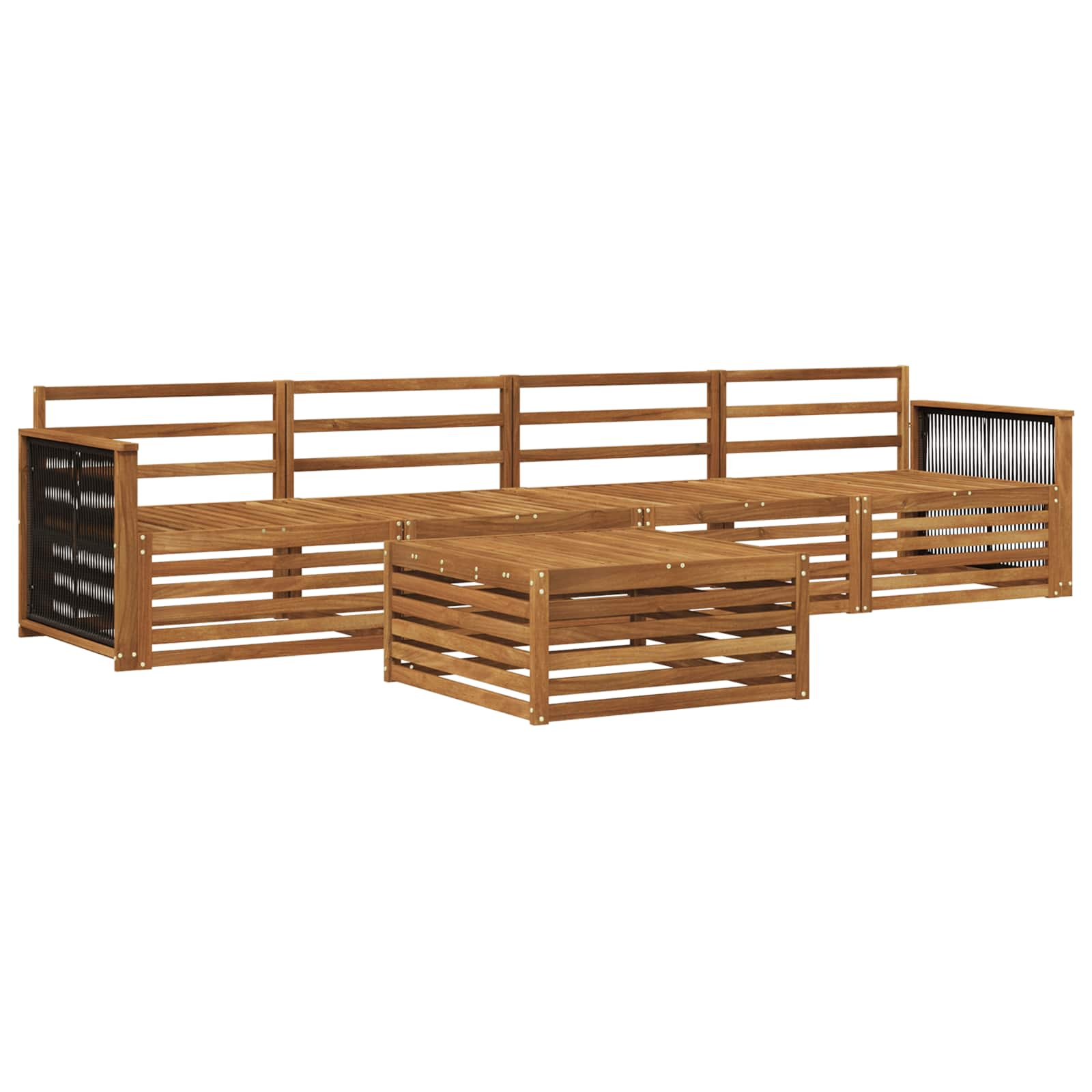 Ensemble de canapés d'extérieur 5 pcs naturel