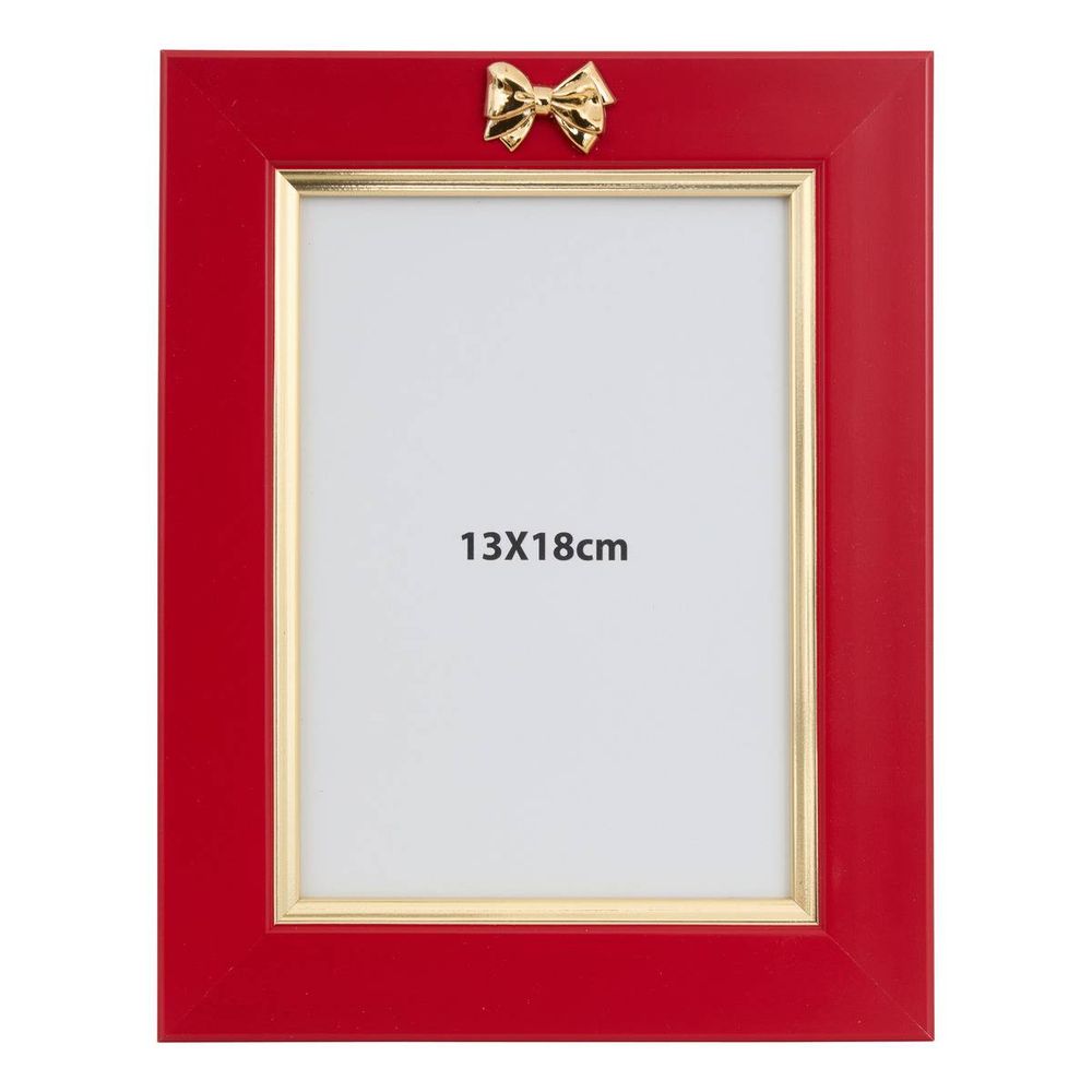 Cadre décoratif rouge avec nœud 13 x 18 cm