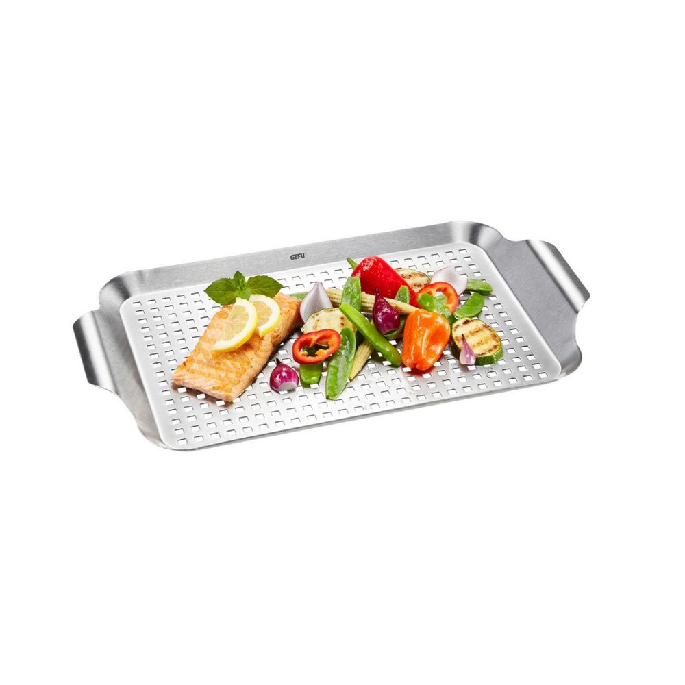 Plat à griller 43x25cm inox - 89258