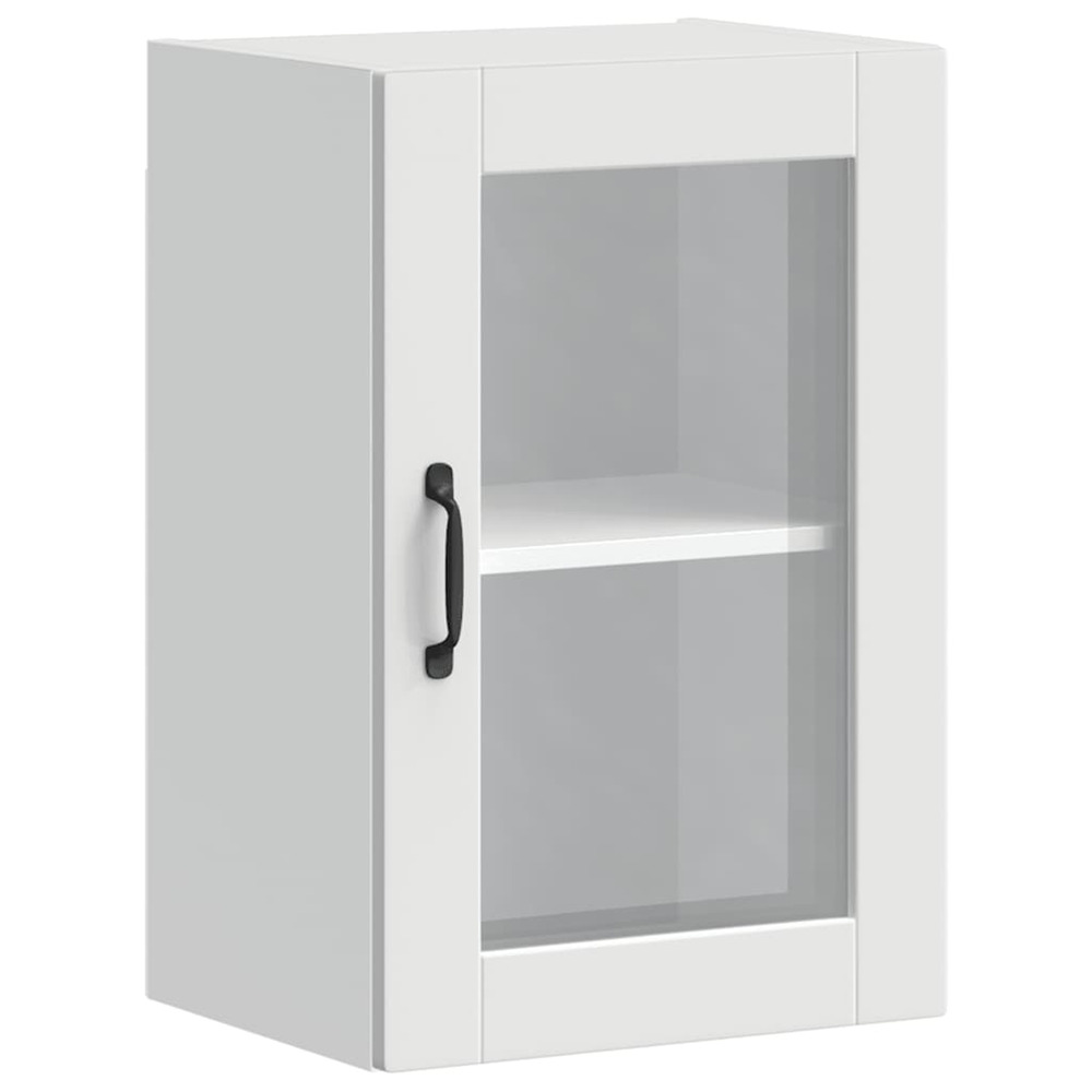 Armoire murale de cuisine avec porte en verre porto blanc