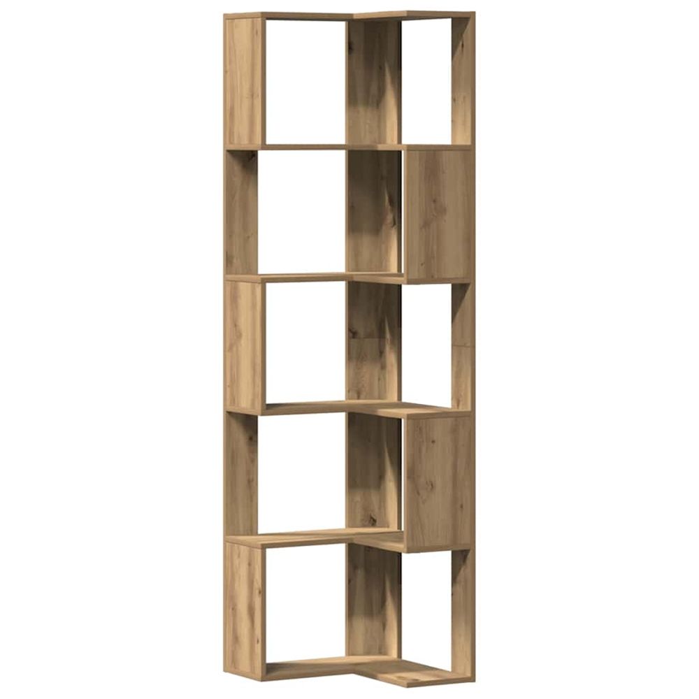 Bibliothèque d'angle 5 niveaux chêne artisanal bois ingénierie