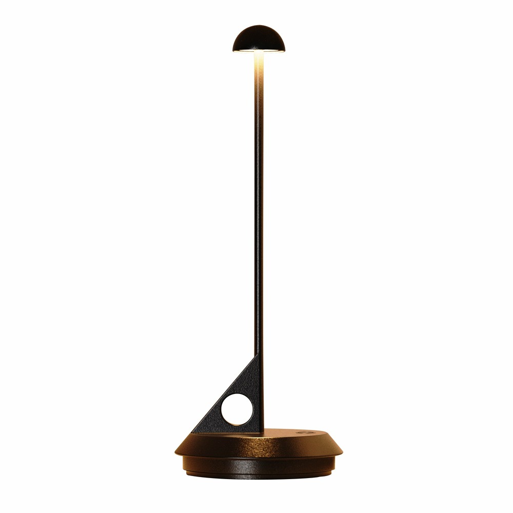 Lampe de table sans fil led lume noir aluminium h29 cm