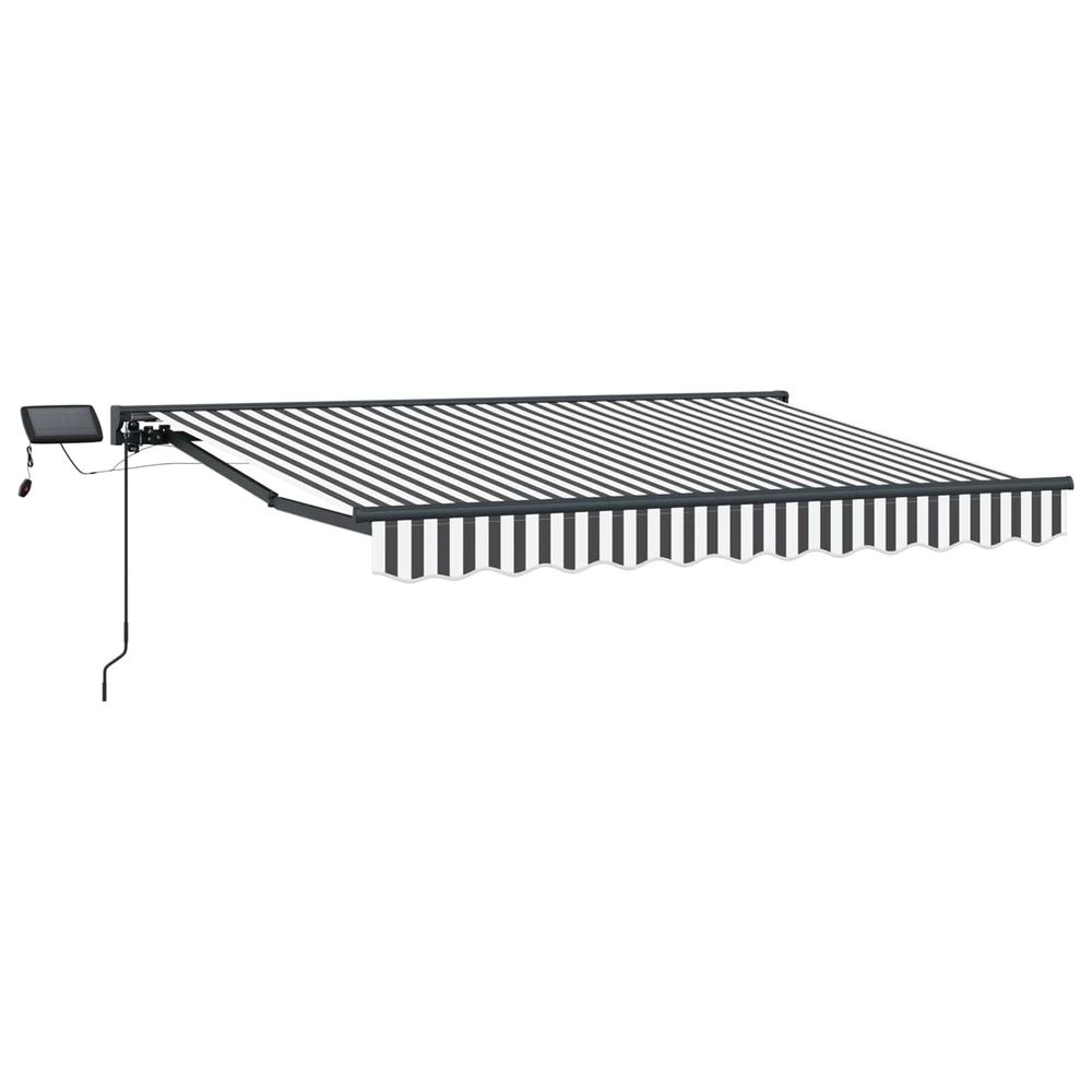 Cadre de store manuel avec leds anthracite et blanc 3,5 x 2,5 m