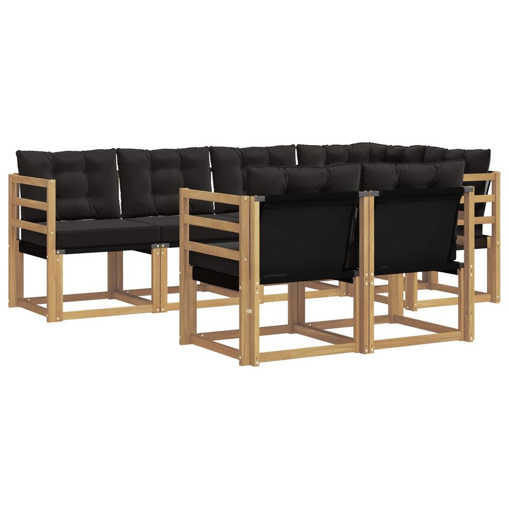 Ensemble de canapés d'extérieur 7 pc blanc et noir