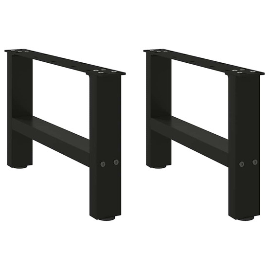 Pieds de table basse noir 2 pièces 50 x (30-31) cm acier