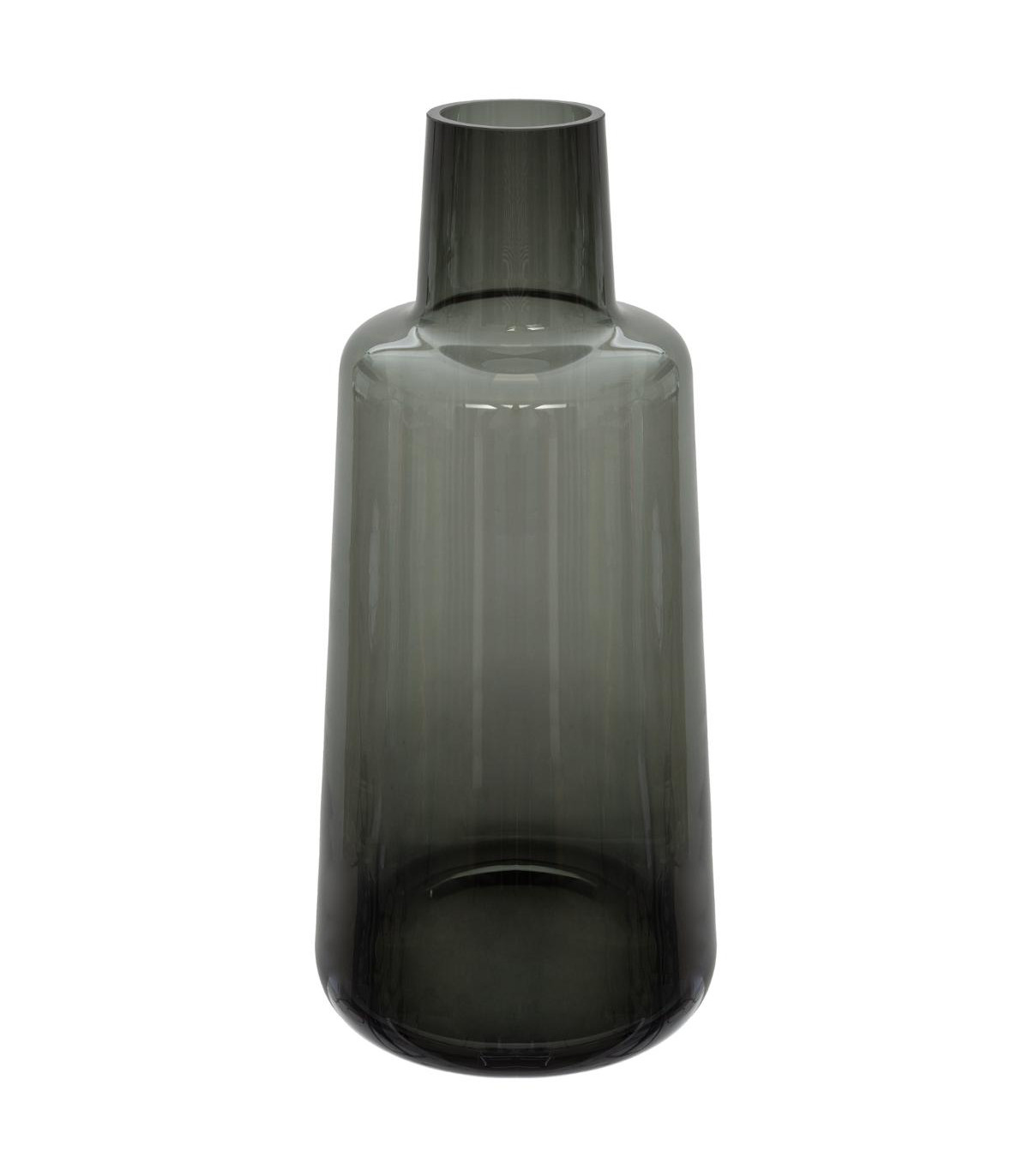 Vase épaule en verre gris h 40 cm