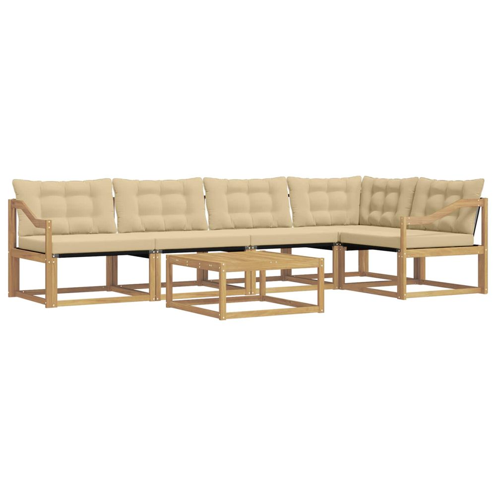 Ensemble de canapés d'extérieur 6 pc blanc et beige
