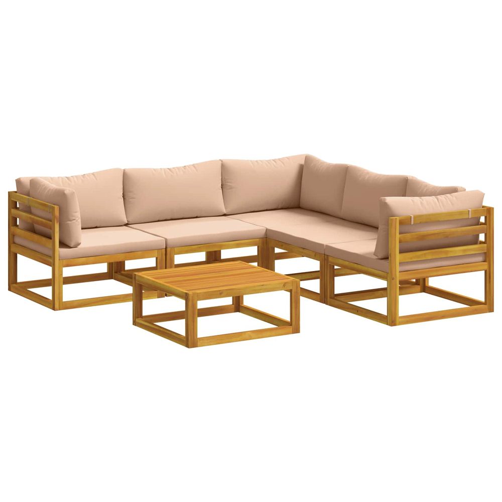 Ensemble de canapés 6 pc naturel bois d'acacia massif