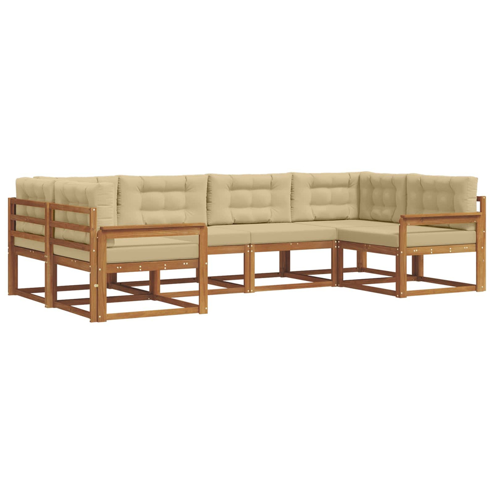 Ensemble de canapés d'extérieur 6 pcs naturel et beige