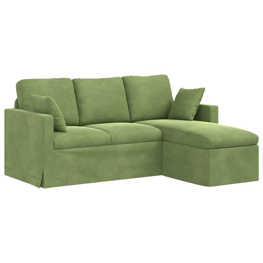 Canapé vert clair 178 x 134 x 80 cm velours
