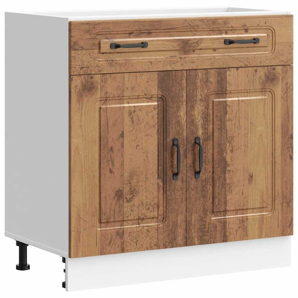 Armoire de cuisine kalmar vieux bois bois d'ingénierie