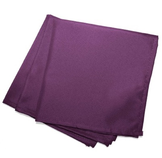 3 serviettes de table en polyester prune 40 x 40 cm
