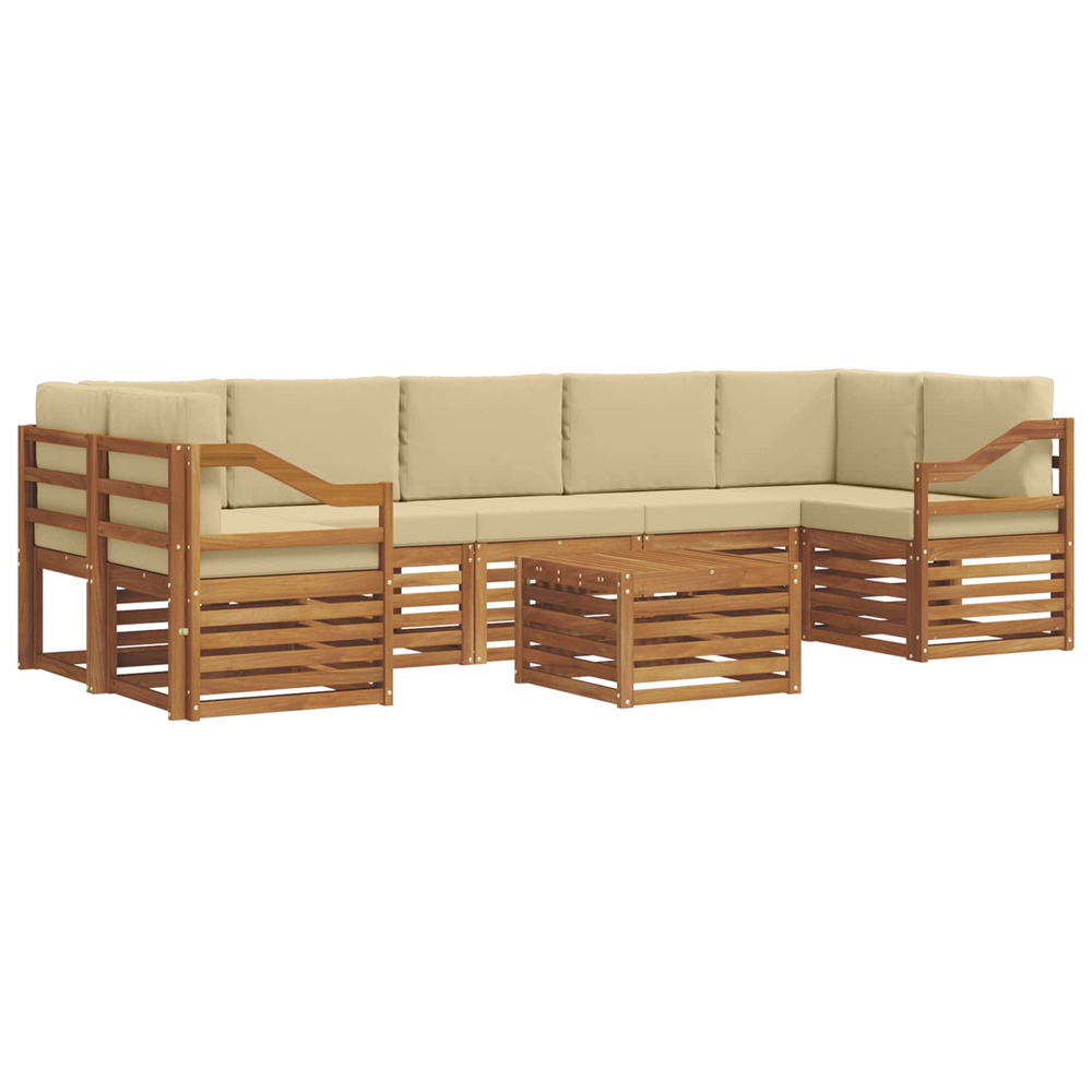 Ensembles de canapés avec coussin 8 pcs naturel et beige