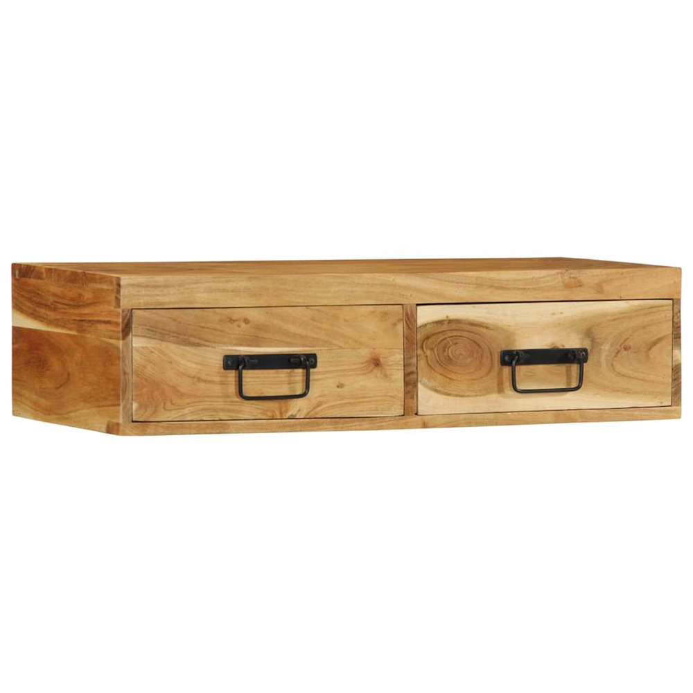 Meuble tv mural 80x30x19 cm bois massif d'acacia