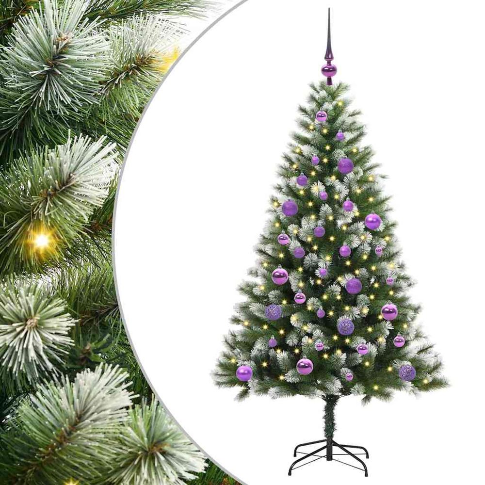 Arbre de noël artificiel avec neige artificielle 150 led
