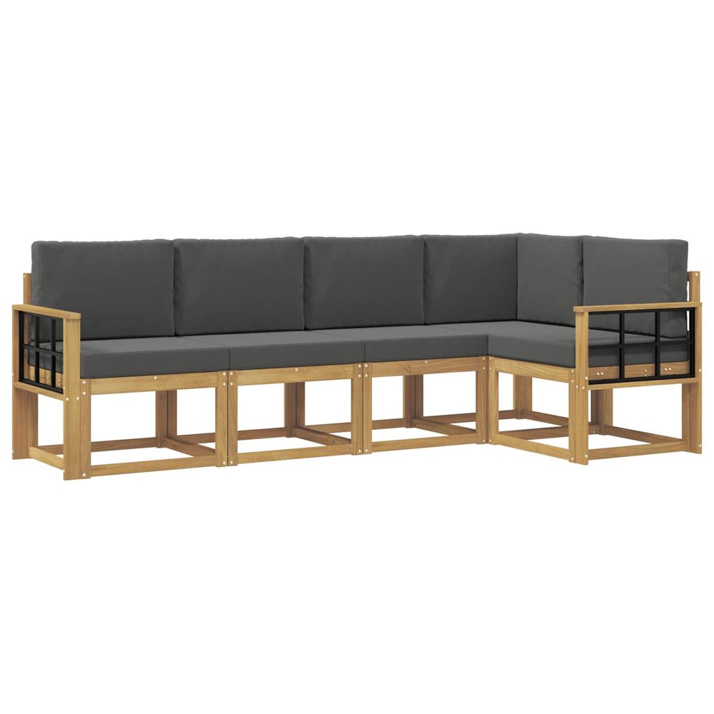 Ensemble de canapés d'extérieur 5 pc blanc et anthracite