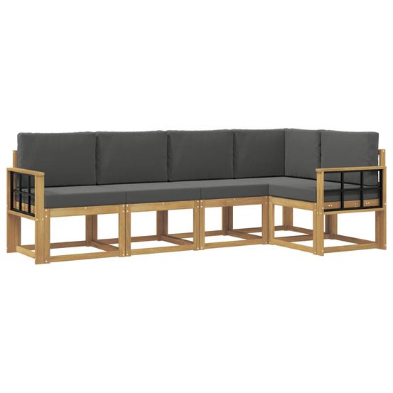 Ensemble de canapés d'extérieur 5 pc blanc et anthracite