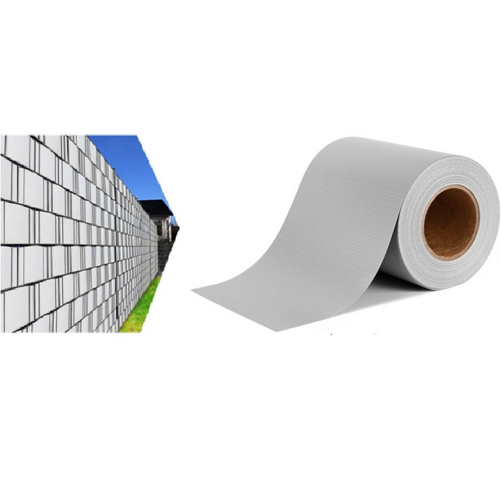 Brise vue occultant clôture en pvc 450 g/m² - 70 m x 19 cm - 70 clips de montage