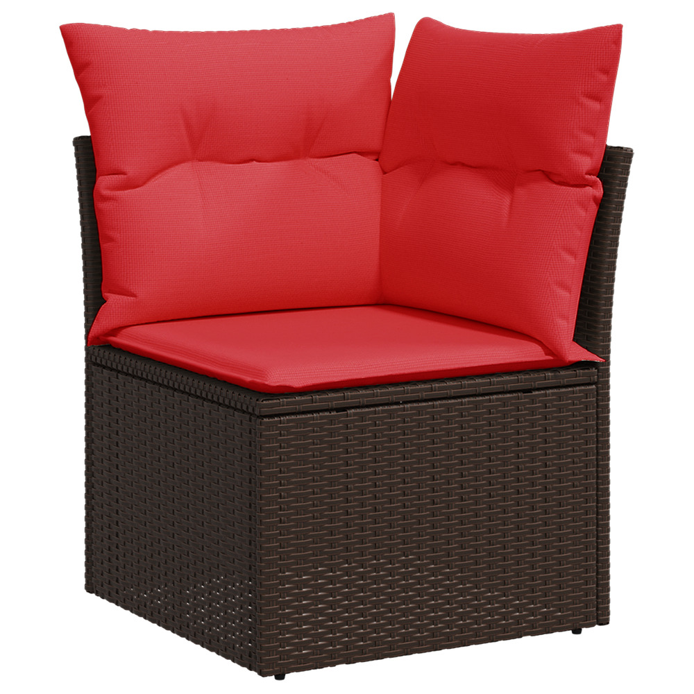 Canapé de jardin avec coussin marron 62 x 62 x 69 cm polyrotin