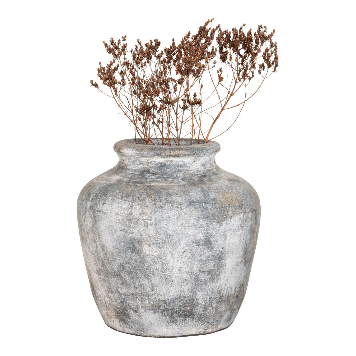 Vase de décoration gris clair antique ø 30 x 30 cm