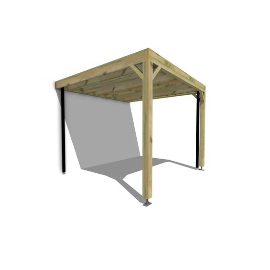 Carport bois • 3m x 3m • adossée • sens profondeur • livraison comprise