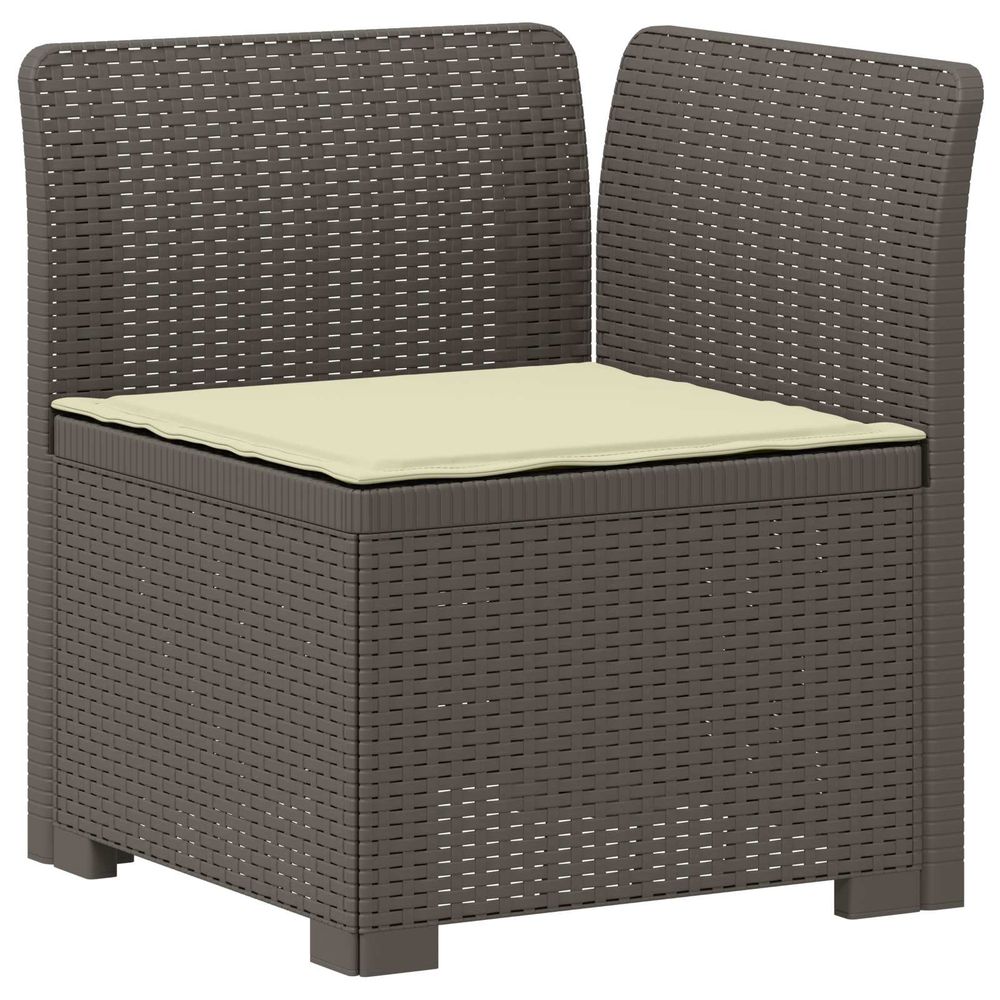 Canapé de jardin 1 place avec coussin look rotin pp gris clair