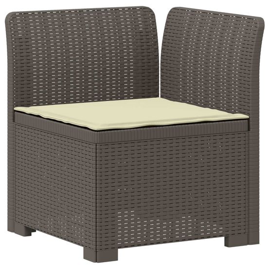 Canapé de jardin 1 place avec coussin look rotin pp gris clair