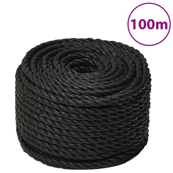 Corde de travail noir 12 mm 100 m polypropylène