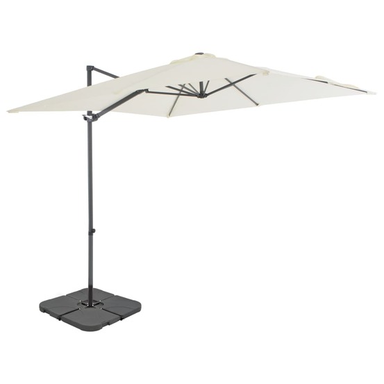 Parasol de jardin avec base portable sable