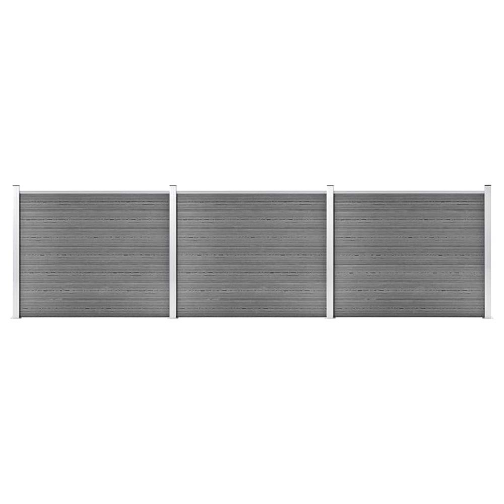 Ensemble de panneau de clôture wpc 526x146 cm gris