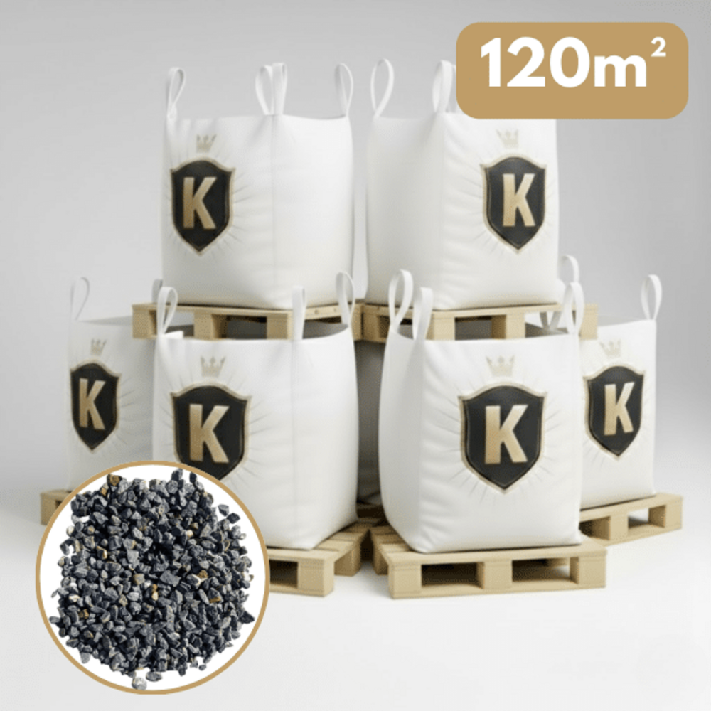 Gravillons concassés marbre bleu-gris 10/14 mm – pack 6 big bag +/- 1,5t – 120 m²